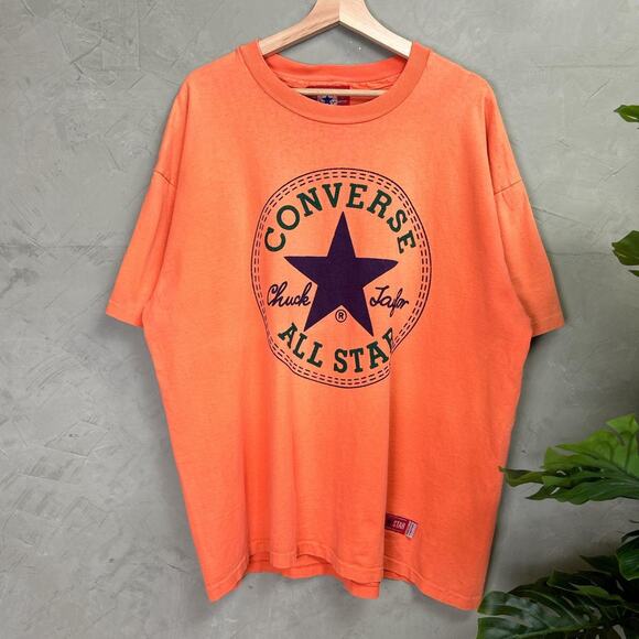 Converse All Star Chuck Taylor 90s Single Stitch Made in USA Puff Print XL Tee - Picture 1 of 6
